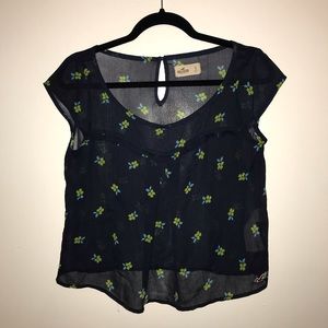 HOLLISTER floral sheer top